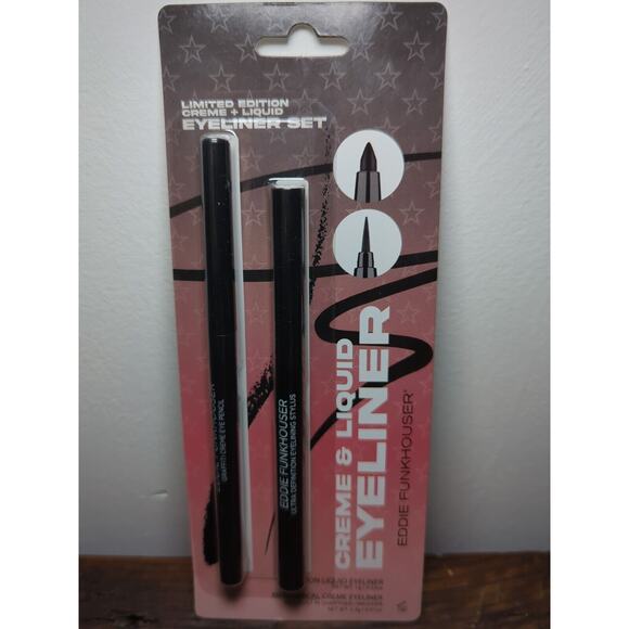 NEW IN PACKAGE, EDDIE FUNKHOUSER CREME & LIQUID EYELINERS BLACK - Picture 3 of 4